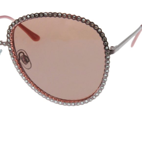 Pink Lens Rhinestone  Aviator Style - Picture 2 of 4